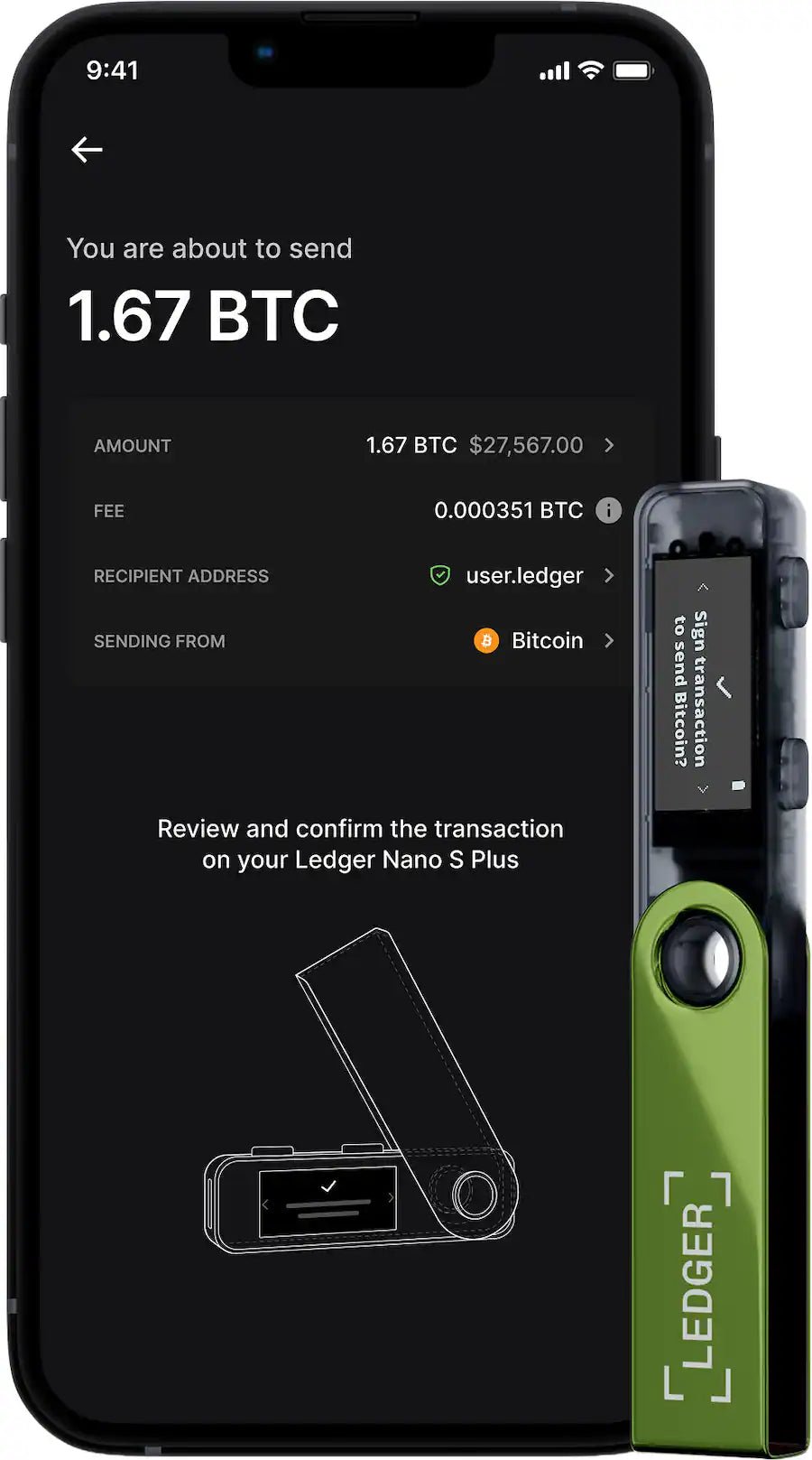 Ledger Nano S Plus – Secure Crypto Wallet (Oxidate Green) - EcomToros